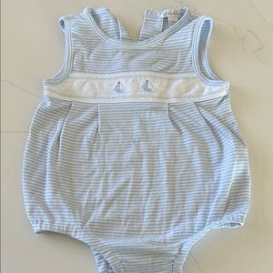 Striped Blue Baby Romper 9 month Kissy Kissy